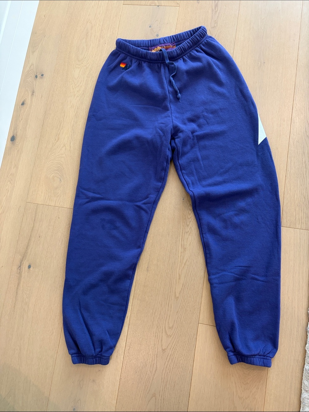 Aviator Nation Royal Blue Track Joggers with White Side Accent